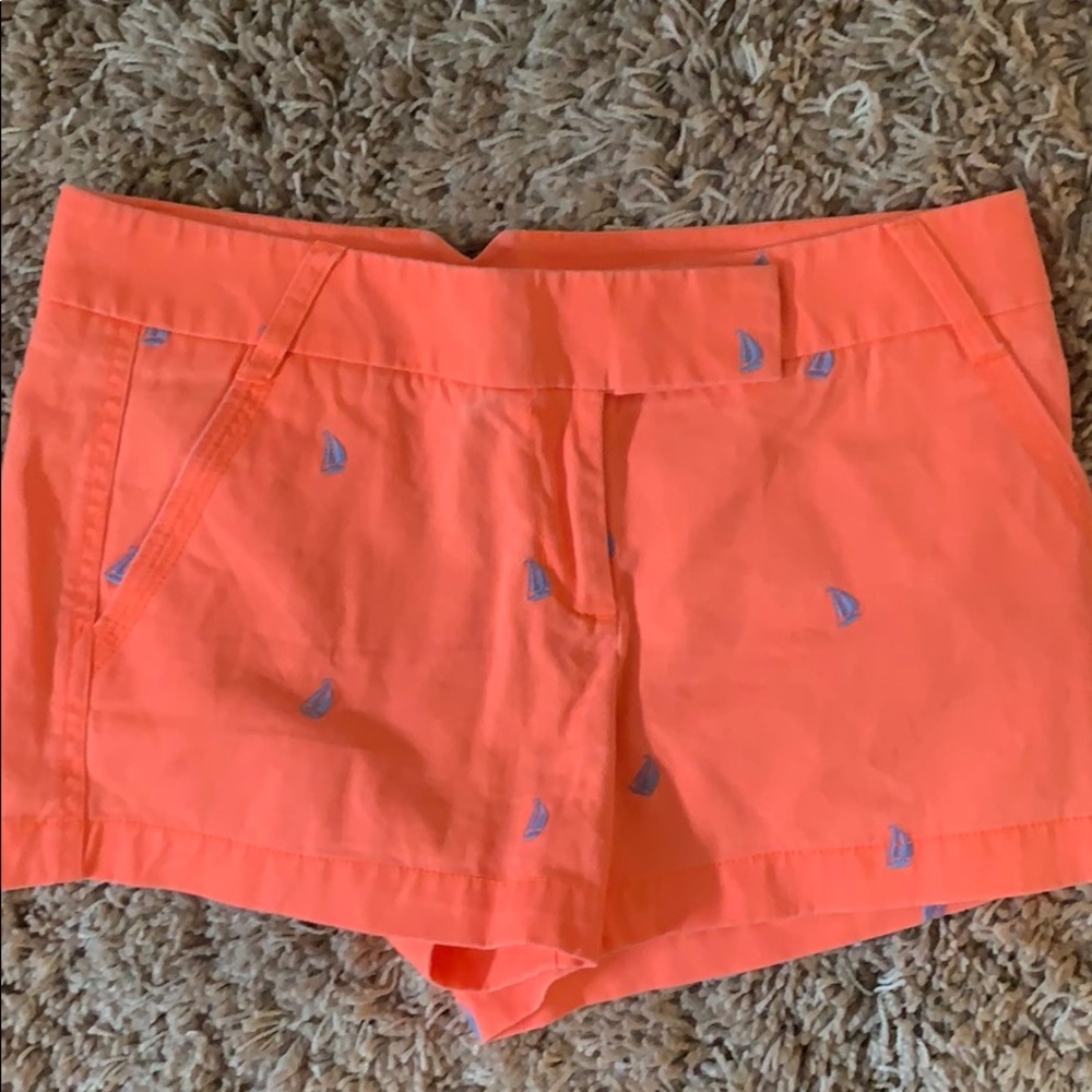 J Crew Orange Chino Shorts with detail (6)